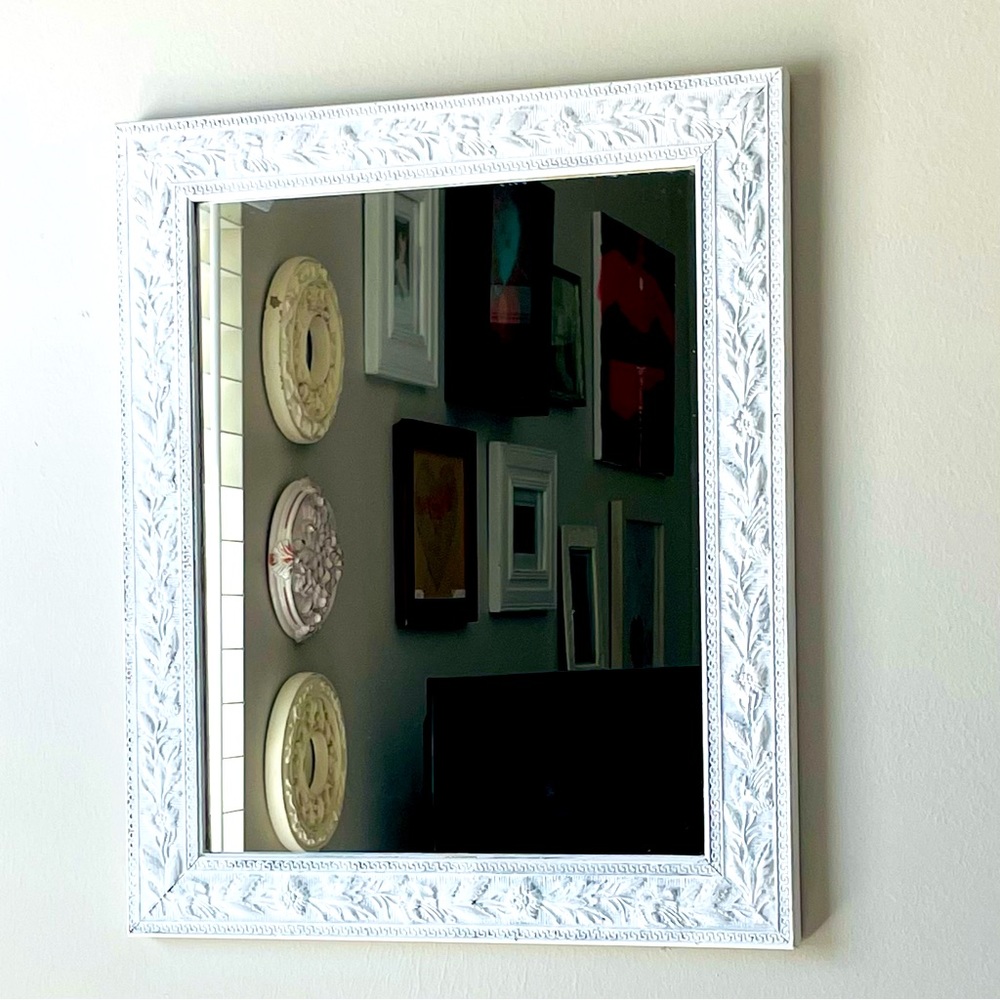 Stanley vintage home decor mirror white gold floral boho chic style gift gifts